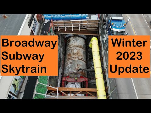 Broadway Subway Skytrain Construction Winter 2023