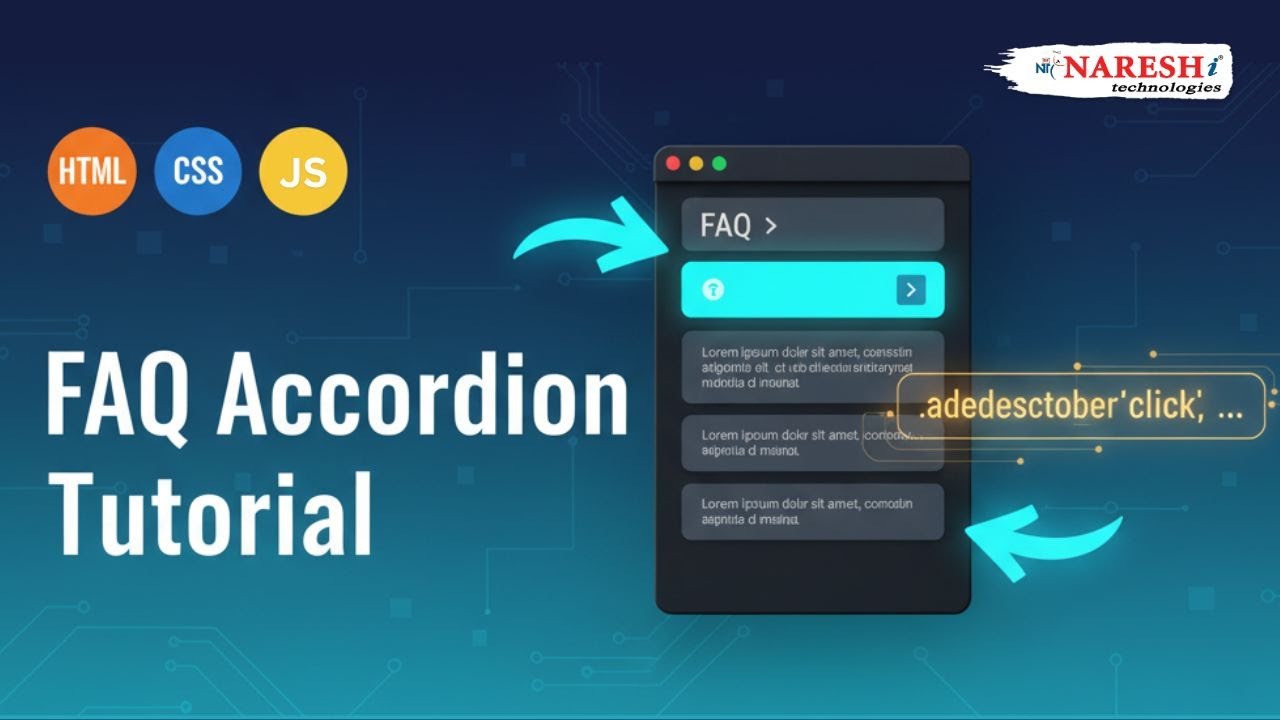 Build Interactive FAQ Accordion JavaScript HTML CSS Tutorial Guide
