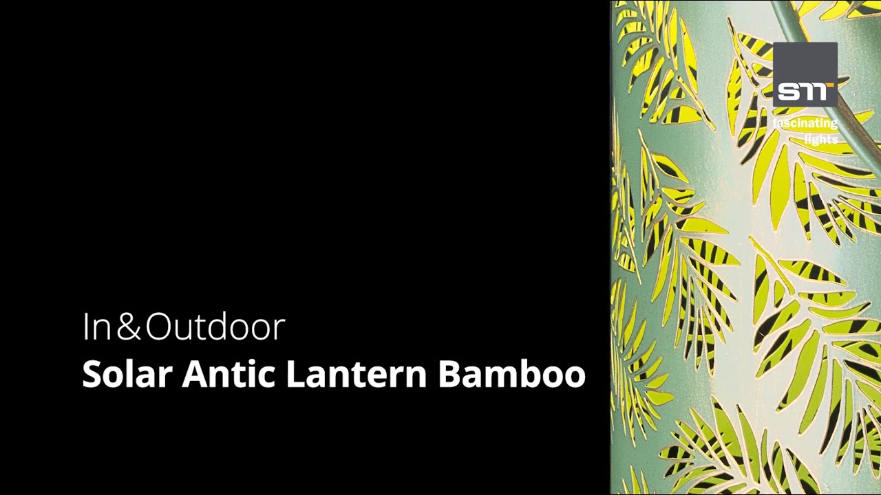 STT Laterne Solar Antic Bamboo, Ø 15 x 16 cm, Grün