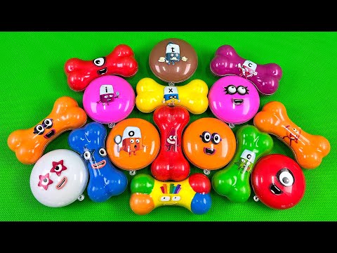Digging up Numberblocks with CLAY in Bone, Cake Shapes Coloring! Satisfying ASMR Video