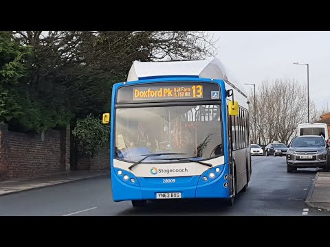 Journey on Route E2 | YN63BXG/28009 - Stagecoach North East: Scania K270UB/ADL Enviro 300NG