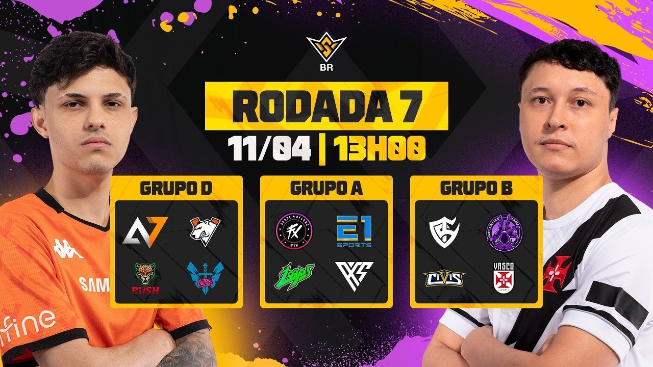 🚨FFWS BR 🏆 RODADA 7 - GRUPOS D, A e B | FREE FIRE AO VIVO🚨 #freefire