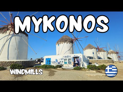 Mykonos Windmills 🌅 Morning & Sunset Walk | 4K Ultra HD