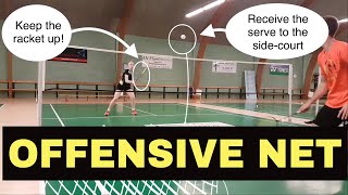 BADMINTON EXERCISE #35 - OFFENSIVE NET, BLOCK AND KILL - FOREHAND SIDE