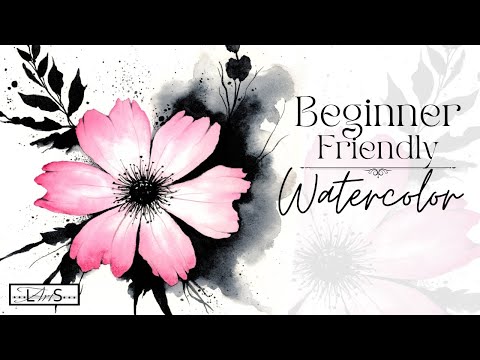 Artistic Simplicity: Painting a STRIKING Flower with Just TWO Colors!! Beginner Friendly Watercolor!