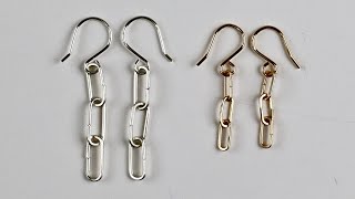 Paperclip Chain Link Dangling Earrings Tutorial