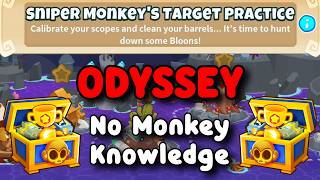 BTD6 Odyssey | No Monkey Knowledge Guide | Hard Mode Tutorial | Sniper Monkey's Target Practice
