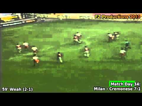 Serie A 1995-1996, day 34: Milan - Cremonese 7-1 (Weah goal)