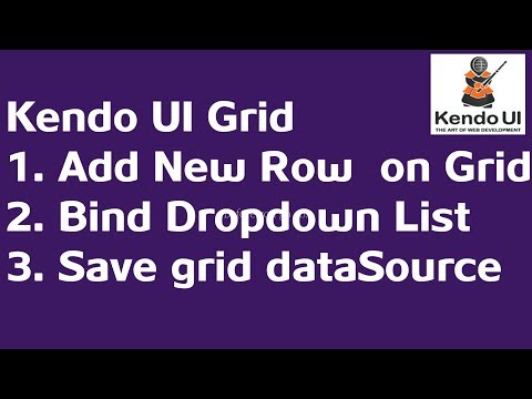 Add new row and save data using Kendo Grid | DropdownList bind inside Grid (Part-1) Video
