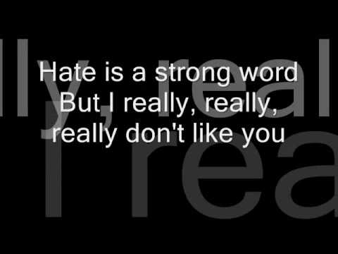 Plain White T's - Hate (I Really Don't Like You) lyrics