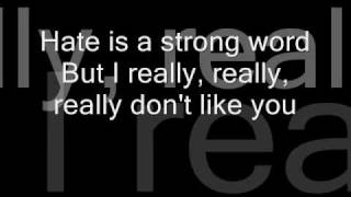 Plain White T&#39;s - Hate (I Really Don&#39;t Like You) lyrics