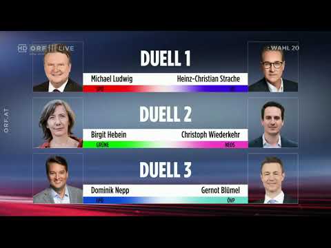 🇦🇹 🦠 WAHL 20 Wien: Die Duelle vom 01.10.2020 (ORF I Politik live)