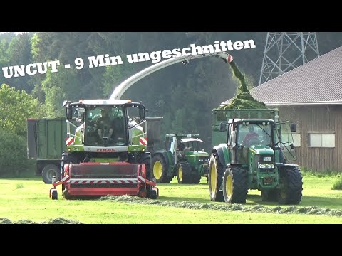 Mit Speed durchs Gras - UNCUT-9 Min ungeschnitten - Claas Jaguar 970 mit Kemper Pickup - LU Spitzner
