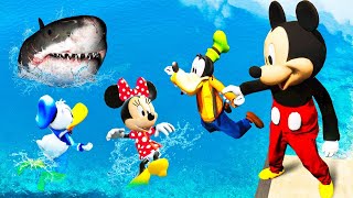 GTA 5 Mickey, Goofy, Minnie & Donald Duck • Epic Water Fails and Jumps! (Funny Moments) #10