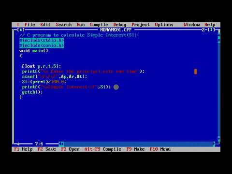 C Program To Calculate Simple Interest Using Function Coding Program