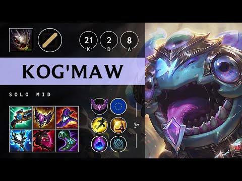 Kog'Maw Mid vs Syndra: Legendary - EUW Master Patch 14.18