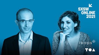 Mayim Bialik and Yuval Noah Harari in conversation