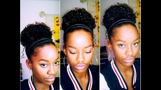 How to style Dirty Shrunken Natural Hair [Quickly for School ]