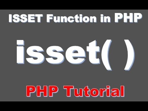 Beginner PHP Tutorial 44 isset function in php