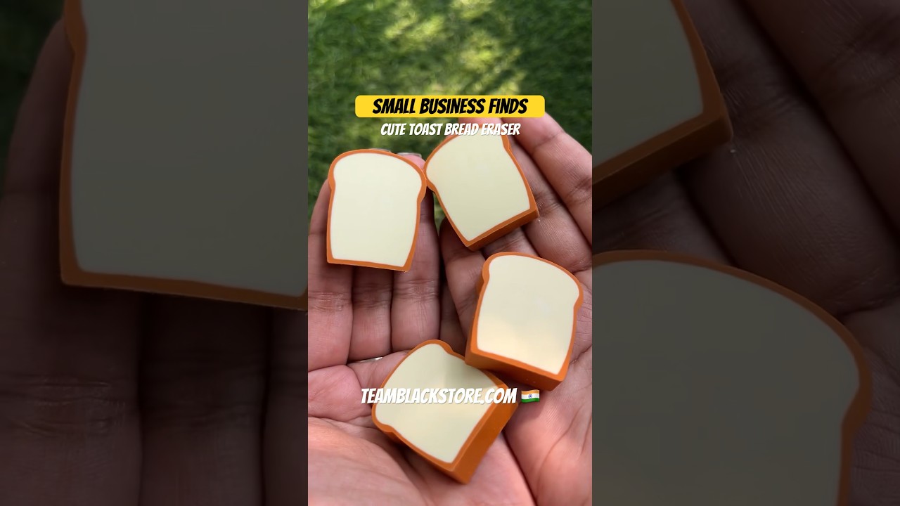 Small business finds ✨ cute bread erasers 🥺 #smallbusinessfinds #eraser #haul #finds #shorts
