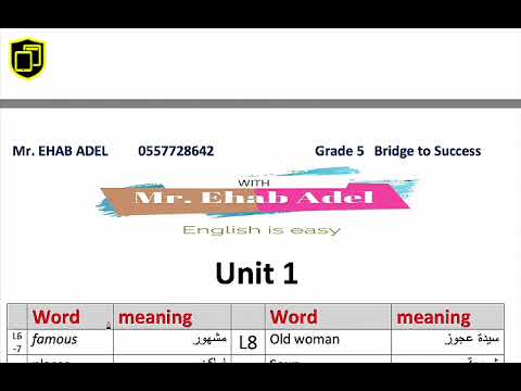 مفردات الوحدة الأولى