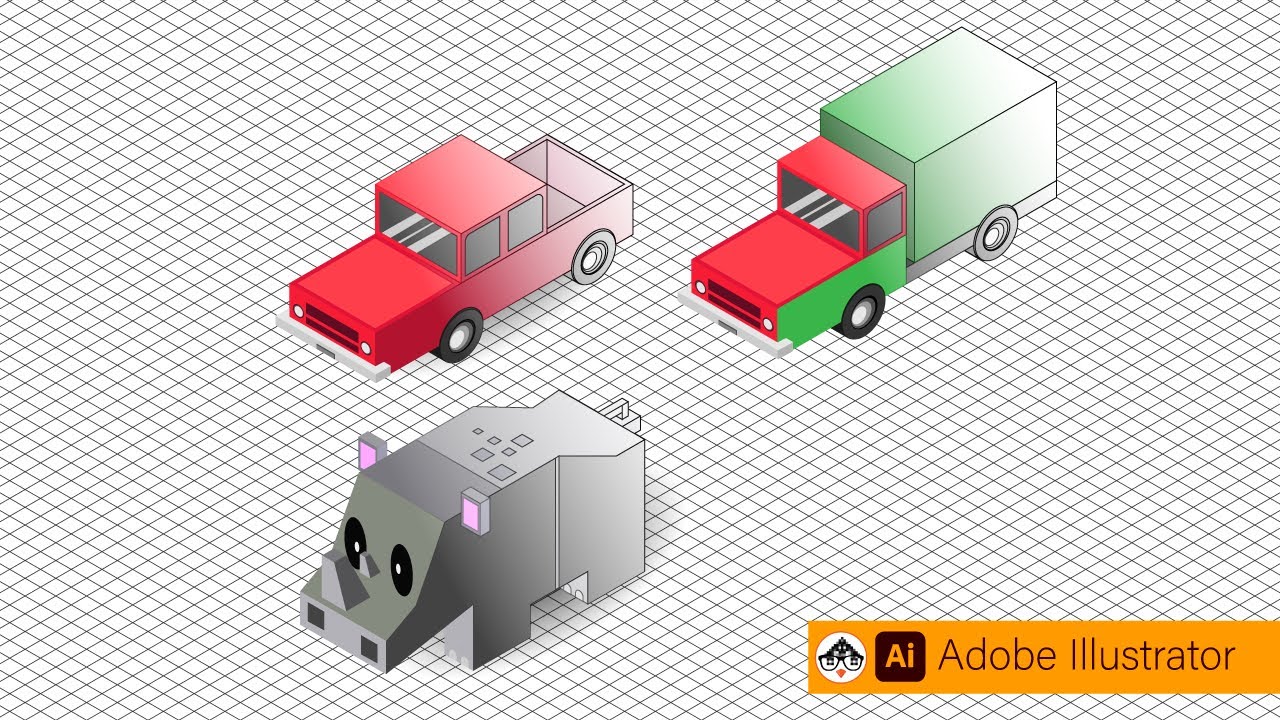Adobe Illustrator — Making an isometric grid with the grid tool