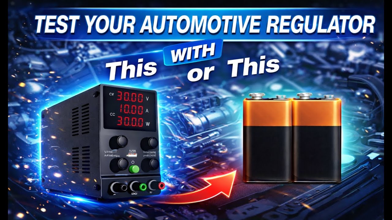 Bench Test Voltage Regulator with 12V Power Supply or Two 9v Batteries