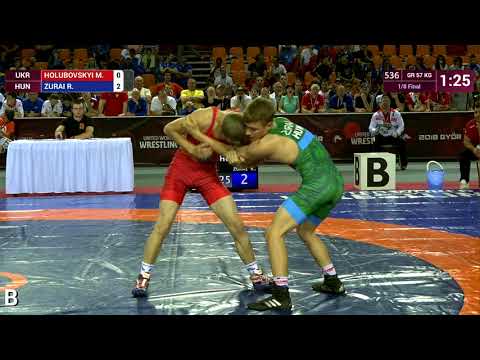 1/8 GR - 57 kg: M. HOLUBOVSKYI (UKR) v. R. ZURAI (HUN)