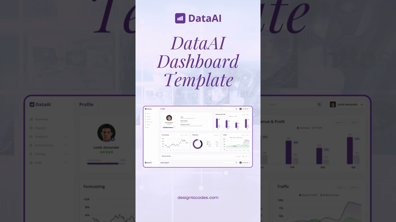 DataAI – Free Figma Data Analytics Dashboard Template