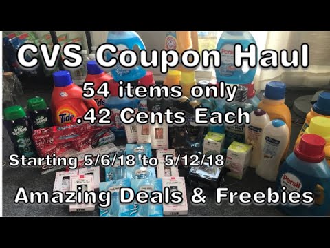 CVS Coupon Haul Deals Starting 5/6/18. 54 items for only 42 Cents Each! Amazing Deals Video