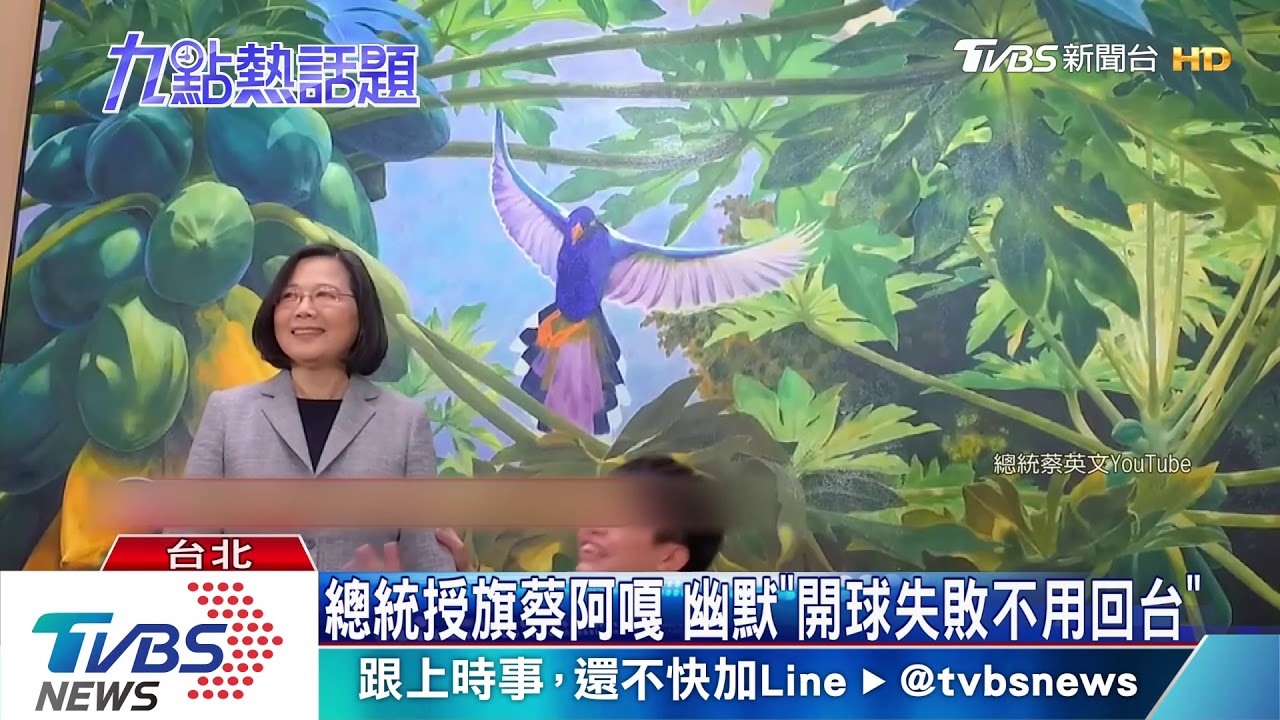 總統授旗蔡阿嘎 美國職棒開球拚外交