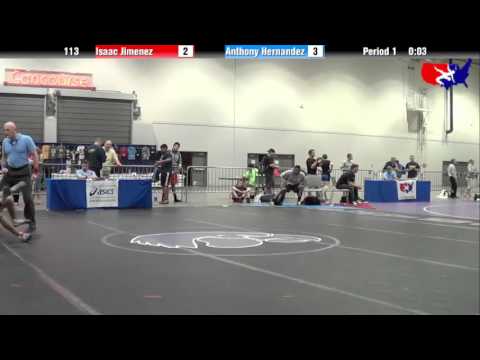 Isaac Jimenez vs. Anthony Hernandez at 2013 West Jr. Freestyle Regional