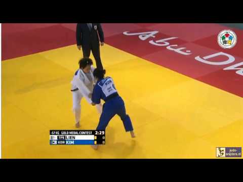 Judo 2015 Grand Slam Abu Dhabi: Lien (TPE) - Kim (KOR) [-57kg] final