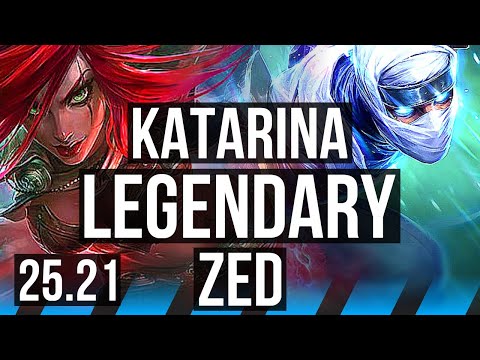 KATARINA vs ZED (MID) | 16/1/8, Legendary, 1200+ games | KR Master | 25.21
