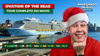 Ovation of the Seas da Royal Caribbean | Tour completo do navio durante um cruzeiro de Natal 🎄🚢