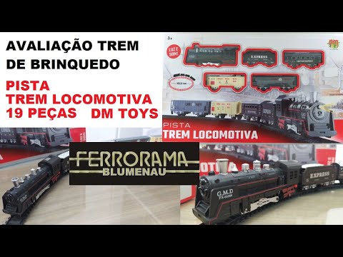 TOY TRAIN REVIEW - DM Toys Locomotive Train Track Set, 19 Pieces, Train, 4 Wagons, 14 Tracks