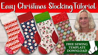 How to Make a Christmas Stocking - 4 designs in 1 sewing tutorial, with free downloadable template!