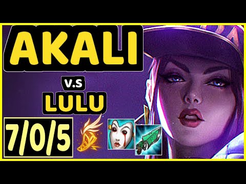 NARU (AKALI) vs LULU - 7/0/5 KDA MID CHALLENGER GAMEPLAY - EUW