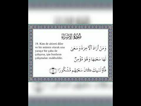İsra suresi 19. Âyet