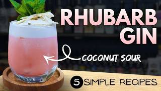 5 EASY Rhubarb Gin Cocktails (including an INCREDIBLE Coconut Sour)