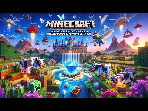 UNBELIEVABLE Minecraft Seed - HIDDEN Diamonds, FLYING Cows & CREEPER KINGDOM!