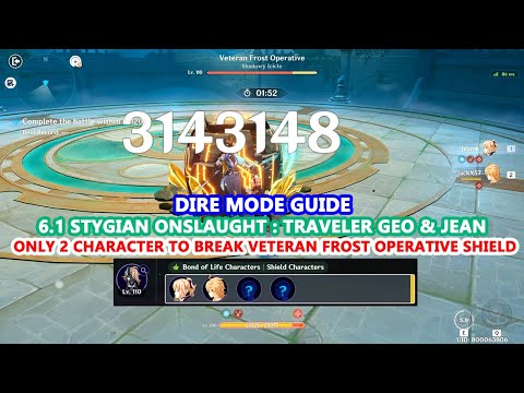 6.1 Stygian Onslaught : Traveler Geo & Jean Only 2 Character to Break Veteran Frost Operative Shield