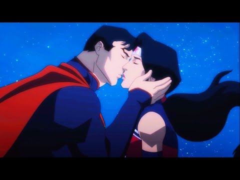 Wonder Woman and Superman Kissing Scene | Justice League: Throne of Atlantis