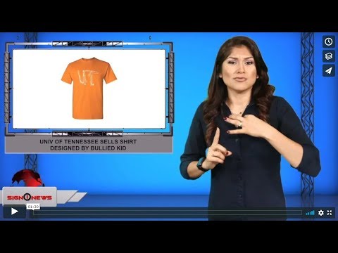 Univ of Tennessee sells shirt designed by bullied kid (ASL - 9.8.19)