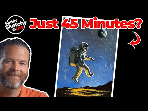 Can I Draw a Space Man LIVE in 45 Minutes? - Gettin' Sketchy