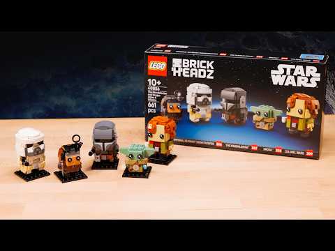 YouTube thumbnail: LEGO Star Wars The Mandalorian & Grogu BrickHeadz REVIEW | Set 40856