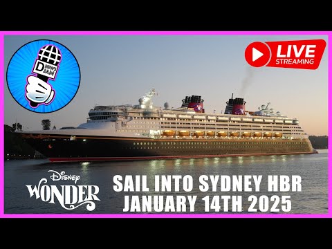 Thumbnail for Disney Wonder Live Stream: Sail into Sydney Harbour January 14th 2025 😃👍🏼🏰🇦🇺🛳⚓️