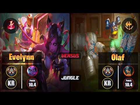 Challenger EVELYNN [Electrocute] (Jungle) VS  OLAF - Challenger KR Patch 10.4