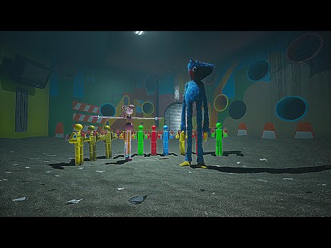 What if 10 Players With Huggy Wuggy And Mommy Long Legs Play Wack a Wuggy -Poppy Playtime: Chapter 2