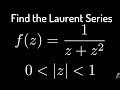 Laurent Series of f(z) = 1/(z + z^2) in the punctured unit disk